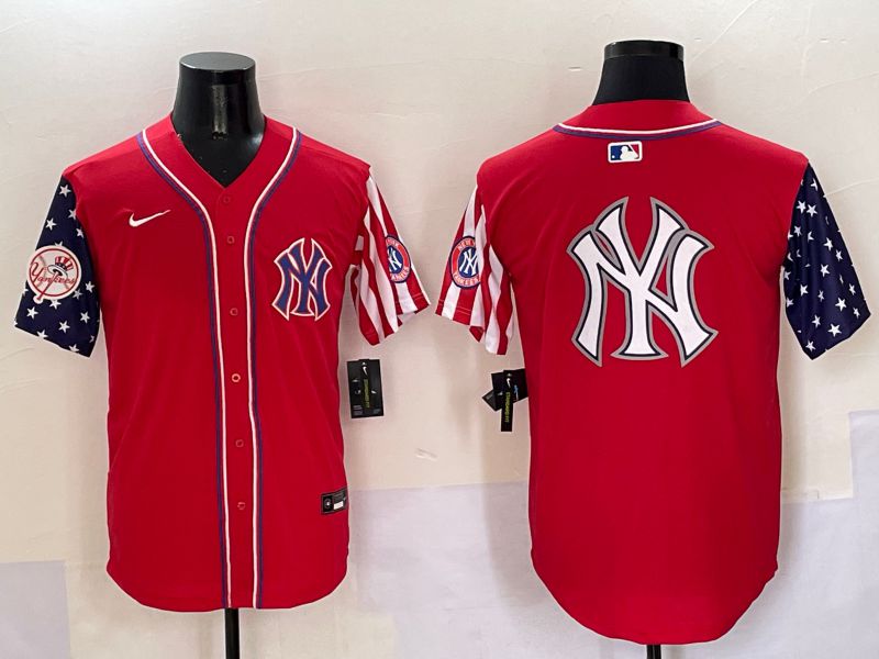 Men New York Yankees Blank Red a generation of national flags Jointly Name 2025 Nike MLB Jersey style 30